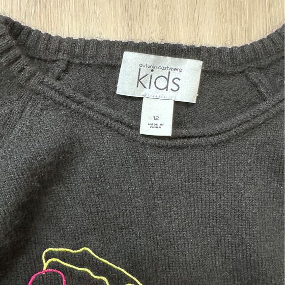 Autumn cashmere girls black sweater, size 12 - Picture 2 of 6